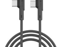 Portronics Konnect L 60W PD Type C to Type C Mobile Charging Cable, 1.2M, Fast Data Sync, Tangle Resistant, TPE+Nylon Braided(Grey)