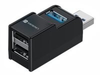 Portronics Mport 3A USB Hub Dock (3-in-1), Multiport Adapter with USB 3.0 & 2-Port USB 2.0, Upto 5 Gbps High Data Transfer Speed for PC, Laptop & Mac (Black)