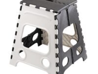 Primelife Plastic Multipurpose Moveable Portable 120 kg Capacity Folding Stool (18 Inch Height, Black - White)