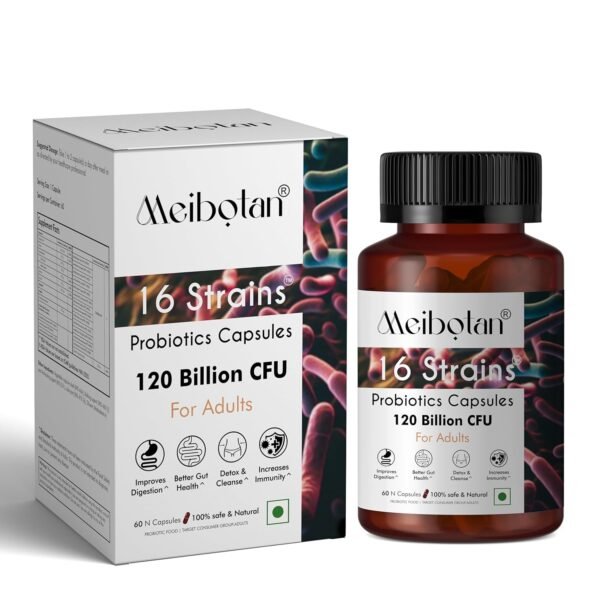 Probiotic Supplement 120 Billion CFU For Men & Women with 16 Strains - Stimulates the immune system Digestion Immunity Support- 60 Veg Capsules