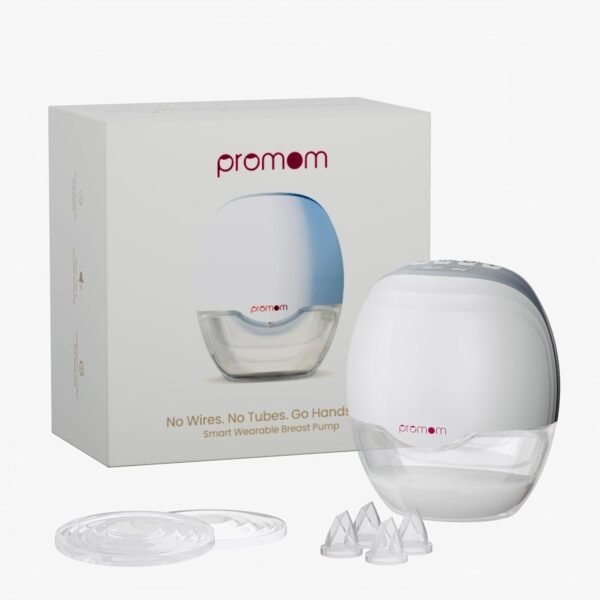 Promom Wearable Electric Breast Pump for Feeding Mothers, Automatic Hands-Free Pumping Machine with 3 Modes & 8 Suction Levels, Portable & Cordless with USB Charging, FDA Approved, Patented Diaphragm Case Technology, Best-In Class Suction-450MmHg/60KPA, Smart LED Display, 160ml BPA-Free Milk Cup, Quiet & Compact (1 Year Warranty) (PACK OF 1+ CARE PACKAGE )