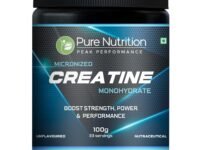Pure Nutrition Micronised Creatine Monohydrate Powder, Pre/Post Workout Supplement, Instant Energy for Athletic Performance, Fast Recovery, Increased Muscle Mass, Unflavoured, 100g, 33 Servings