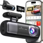 REDTIGER F9 Dash Cam 4K Front and Rear 1080P, Built-in 5.8GHz WiFi and GPS, Dual Dash Camera for Cars with 32GB Card, Loop Recording, Parking Mode, Smart App Control