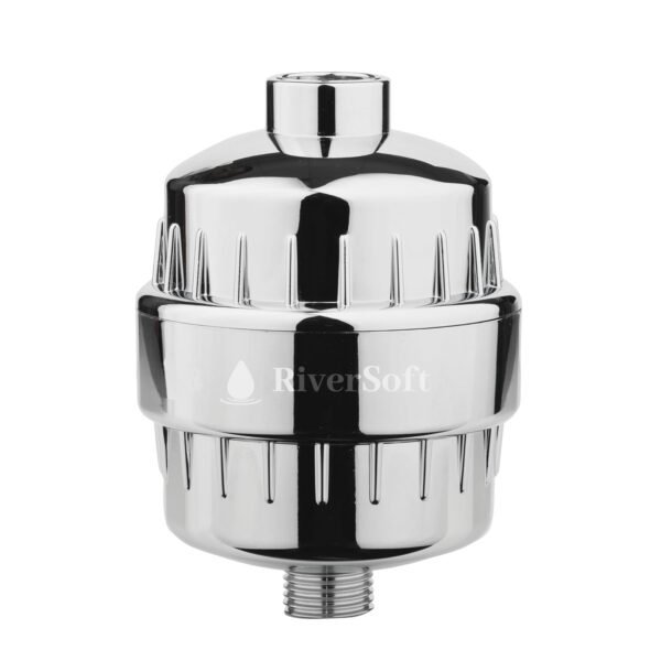 RIVERSOFT SF-15 PRO Shower and tap Filter for Hard Water with 15 Stage | Water Softener for Bathroom | Hard Water Filter (Pack of 1,Chrome)