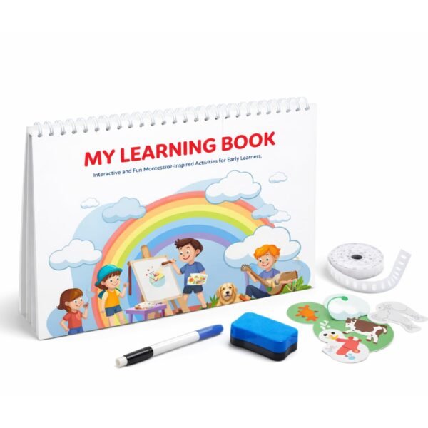 Rays of Ink Kids Montessori Busy Book 19 Activities (13 Velcro + 6 Wipe Off Activities) | Activity Book for Kids 2–5 Years | Early Learning Toy for Toddlers | Learning & Preschool Educational Gift | Reusable Velcro Activity Pages | Learning Gift for Kids