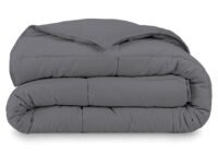 Razzai Down Alternative Soft Quilted 300 GSM All Weather Comforter (60" x 90" Inches/152cm x 228cm) - Single Bed Comforters|Dark Grey