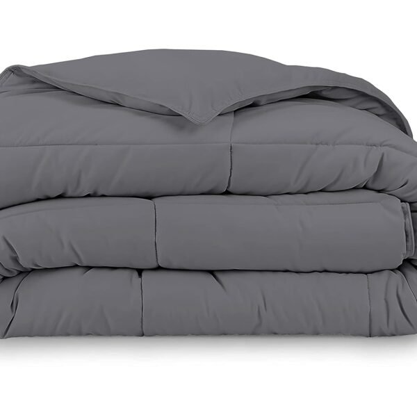 Razzai Down Alternative Soft Quilted 300 GSM All Weather Comforter (60" x 90" Inches/152cm x 228cm) - Single Bed Comforters|Dark Grey