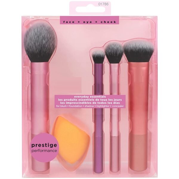 SKINPLUS Artist Essentials Complete Face Makeup Brush Set for Makeup Artist Inspired Looks, 5 Count (Pack of 1)