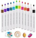 SUPER TOY 12 Colors Acrylic Paint Art Marker Pen Set, Premium Acrylic Paint Pens for Wood, Canvas, Stone, Rock Painting, Glass, Ceramic Surfaces, DIY Crafts Making Art Supplies