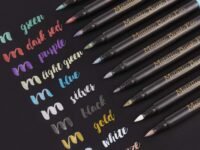 SUPER TOY 12 Colors Metallic Marker Pens, 2mm Medium Tip Water Based Pen for Rock Painting, Black Papers, Ceramic, Glass, Metal, Wood, Fabric, Canvas Art Craft Drawing Sketch