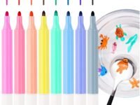 SUPER TOY 8 Pcs Magical Water Floating Ink Marker Pen for Kids, Magic Drawing Pen Tattoo Water Marker for Boys and Girls