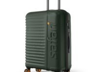 Safari Large Insignia 8 Wheels 81cm Size Check-in Trolley Bag, TSA Lock, Hard Case Polycarbonate, XL Size International Travel Luggage, Suitcase for Travel, Trolley Bags for Travel, Deep Forrest