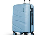 Safari Large Polycarbonate (Pc) Persia Spinner Suitcase Hardside Size Check-in 4 Wheels Luggage Pearl Blue Color 77Cm