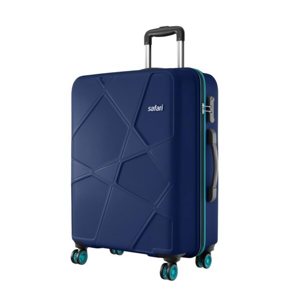 Safari Large Polypropylene Spinner Pentagon Pro 8 Wheels 75Cm Size Checkin Trolley Bag, Hard Case 360º Wheeling Luggage for Men & Women, Travel Bag, Suitcase for Travel, Navy