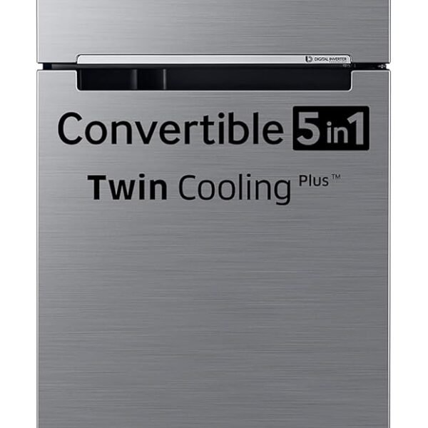 Samsung 301 L, 3 Star, Convertible 5-in-1 Digital Inverter with Display Frost Free Double Door Refrigerator (RT34C4523S9/HL, Silver, Refined Inox)