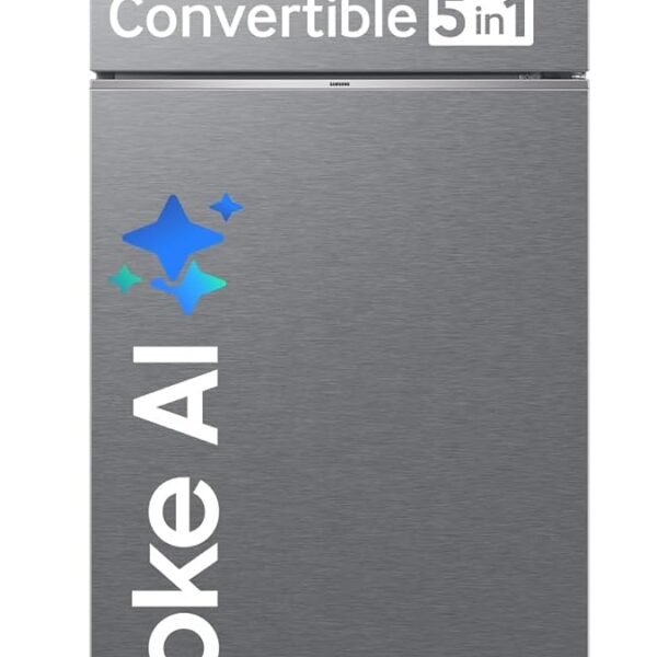 Samsung 419 L, 3 Star, Convertible 5-in-1, Digital Inverter, Frost Free Double Door, WiFi Enabled Bespoke AI Refrigerator (RT45DG6A4DSLHL, Ez Clean Steel/Real Steel)