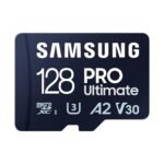 Samsung PRO Ultimate microSD Memory Card + Adapter, 128GB microSDXC, Up to 200 MB/s, 4K UHD, UHS-I, Class 10, U3,V30, A2 for Action Camera, Drone, Gaming, Phones, Tablets, MB-MY128SA/WW