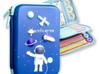 Sanghariyat® Big Size Eva 3D Cover Large Capacity Space Astronaut Pencil Case Compartments, School Pouch Premium Stylish Pen Holder (Big Size Astronaut Pencil Case, Ethylene Vinyl Acetate (EVA) Blue)