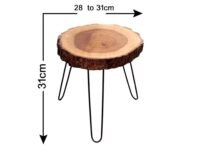Sheesham Wood Small End Table/Side Table/Plant Stand/Round Stool with Hairpin Legs for Home Decor (Wood Natural)