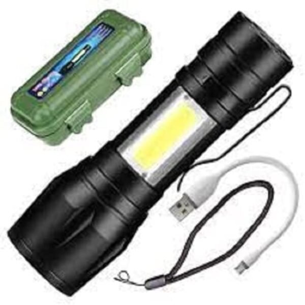 ShopNSave Small Sun Meter Zoomable Waterproof Torchlight LED Metal Body Flashlight Torch with Box (Pack of one)