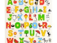 Skillofun Wooden Capital Alphabet Tray with Picture (with Knobs) Learning Toy | Early Educational Toy for Kids (Multicolor, Age- 3+)