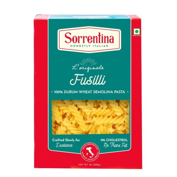 Sorrentina Fusilli Pasta 500g | Made With 100% Durum Wheat | Zero Maida | Restaurant Quality Pasta | High In Protein & Fibre | No Cholesterol & Trans Fats