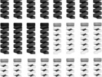 Sounce 25 Pcs Spiral Cable Protectors & Wire Protectors Spring Wire for All Wired Accessories for USB Charger, Data Cable, Headphones, MacBook, Laptop, Elastic Cord Saver (Black & Grey)