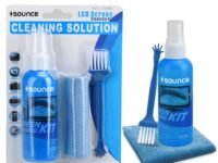 Sounce 3 in 1 Cleaning Set for Screen PC, Laptops, Monitors, Mobiles, LCD, LED, TV/Professional Quality/Prevents Static Electricity, 100ml with Micro Fiber Cloth and Soft Brush
