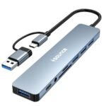 Sounce 8-in-1 USB + Type C Converter, 1x USB 3.0, 4X USB 2.0, USB-C, 60W PD Charging Ports, and Fast Data Transfer speeds of up to 5Gbps - Ideal for MacBooks, iMacs, Surface Pro, and Beyond