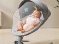 StarAndDaisy Swing Cradle/Rocker for Baby with Automatic 5-Level Swing – Toddler & Infant Rocking Chair/seatwith 3-Level Adjustable Backrest, & Remote Control -Grey