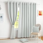 Story@Home Blackout Door Curtains 7 Feet Long Set of 2 | Plain Design | 92% Room Darkening Curtain | Thermal Insulated | Curtains for Living Room | (116 x 215 cm, Grey) | Perfect for Home Decor