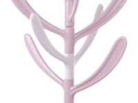 THE LITTLE LOOKERS Bottle Drying Rack, Portable Bottle Dryer Rack, Easy to Clean,Used for Teats, Cups and Feeding Accessories (Pink)