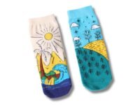 THELA GAADI Nature Theme Pure Cotton Ankle Socks for Men & Women | Unisex, Funky, Printed | Free Size (10+ Yrs), Odour Less, Breathable Quirky | Pack of 2 Pairs