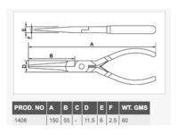Taparia 1408 Long Needle Nose Mini Plier (Silver,Brown)