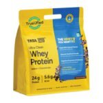 Tata 1mg Ultra Clean Whey Protein Isolate + Concentrate - Hazelnut Chocolate 1kg | 24g Protein, 5.6g BCAA & 30B CFU Probiotics-28 Sachets