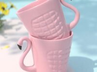 The Earth Store Pink Flamingo Ceramic Coffee Mug Set 320ml, Microwave & Dishwsher Safe Tea/Milk Mug, Ideal for Home, Office, Gifting and Daily Use Set of 2