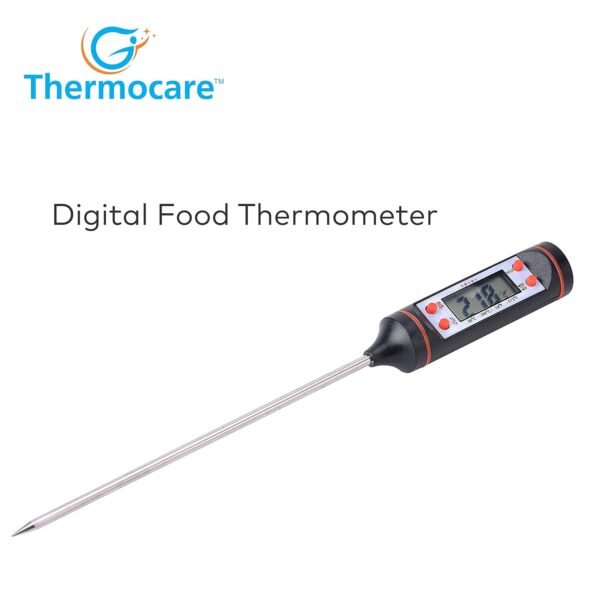 Thermocare Steel Food Thermometer Digital for Cooking (Black)