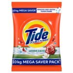 Tide Plus Detergent Washing Powder - 10kg Mega Saver Pack | Jasmine & Rose Fragrance | Removes deep-seated Oil, Gravy, Tea Stains | World's No. 1 Detergent Brand
