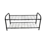 TidyHomz Black Savio Multipurpose Foldable 2 Tier Wide Shelve Storage Rack for Footwear Rust Proof |Ample Storage Space Versatile Durable Black