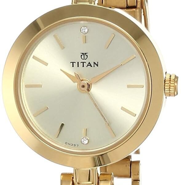 Titan Karishma Analog Champagne Dial Women's Watch -NM2598YM01 / NL2598YM01