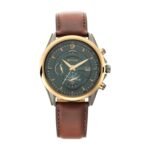 Titan Maritime Pro Quartz Chronograph Lateen Sail Green Dial Brown Leather Strap Watch for Men - NT1830KL02
