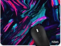 Tizum Mouse Pad Computer Mouse Mat with Anti-Slip Rubber Base & Smooth Mouse Control with Spill-Resistant Surface for Laptop, Notebook, MacBook Pro, Gaming Computer (9.4*7.9 Inches), Beta (Multicolor)