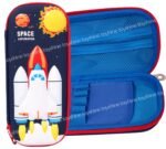 Toyshine Space Exploration Hardtop Pencil Case with Compartments - Kids Large Capacity School Supply Organizer Students Stationery Box (D-Lite)