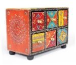 Traditional Handpainted 6 Drawer Chest. 8x5x6 Inch