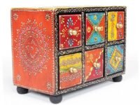 Traditional Handpainted 6 Drawer Chest. 8x5x6 Inch