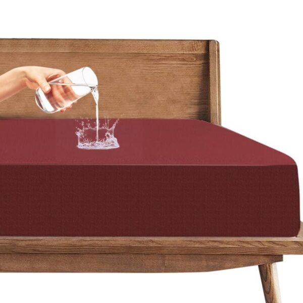 Trance Cotton Feel Terry Ultra Soft Waterproof Mattress Protector Queen Size Bed | Breathable Mattresses Cover Queen Size (78x60 inch | 6.5x5 feet, Maroon - Pack of 1)