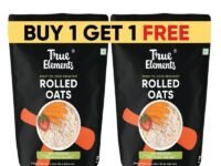 True Elements Rolled Oats 2kg - Diet Food | Jumbo Oats 1kg (Buy 1 Get 1 FREE) | Gluten Free Oats | Rich in Protein | Cereal for Breakfast | High Fibre | 100% Wholegrain