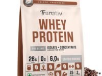 Trunativ Pro Blend Whey Protein Powder Isolate & Concentrate | 100% Light & Clean Protein Powder | 26g Protein | 6g BCAA | 12.52g EAA | No added sugar | Coffee Mocha 2lbs (907g)
