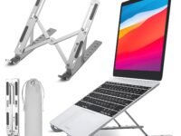 Tygot 6 Angles Adjustable Aluminum Ergonomic Foldable Portable Tabletop Laptop/Desktop Riser Stand Holder Compatible for MacBook, HP, Dell, Lenovo & All Other Notebook (Grey)