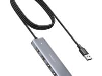 UGREEN USB 3 Hub Ultra Slim with 5V/2.4A Power Supply, Type A Splitter 4 Ports 5Gbps Data Transfer Multiple Adapter for Laptop, PC, MacBook, iMac, Xbox, PS4/PS5, Hard Drive and More 1.5m